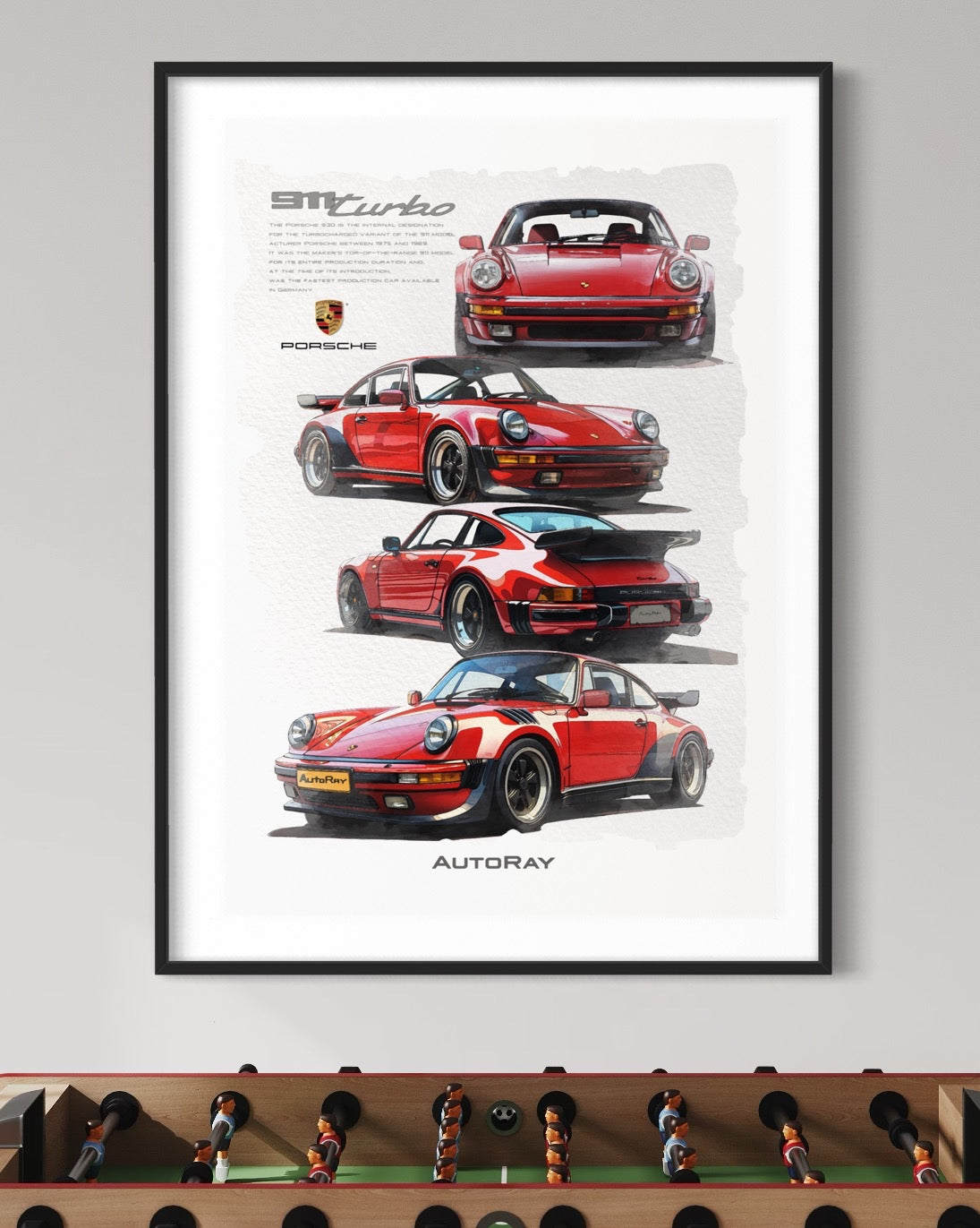 Car illustration Framed poster(Porsche 911 turbo)