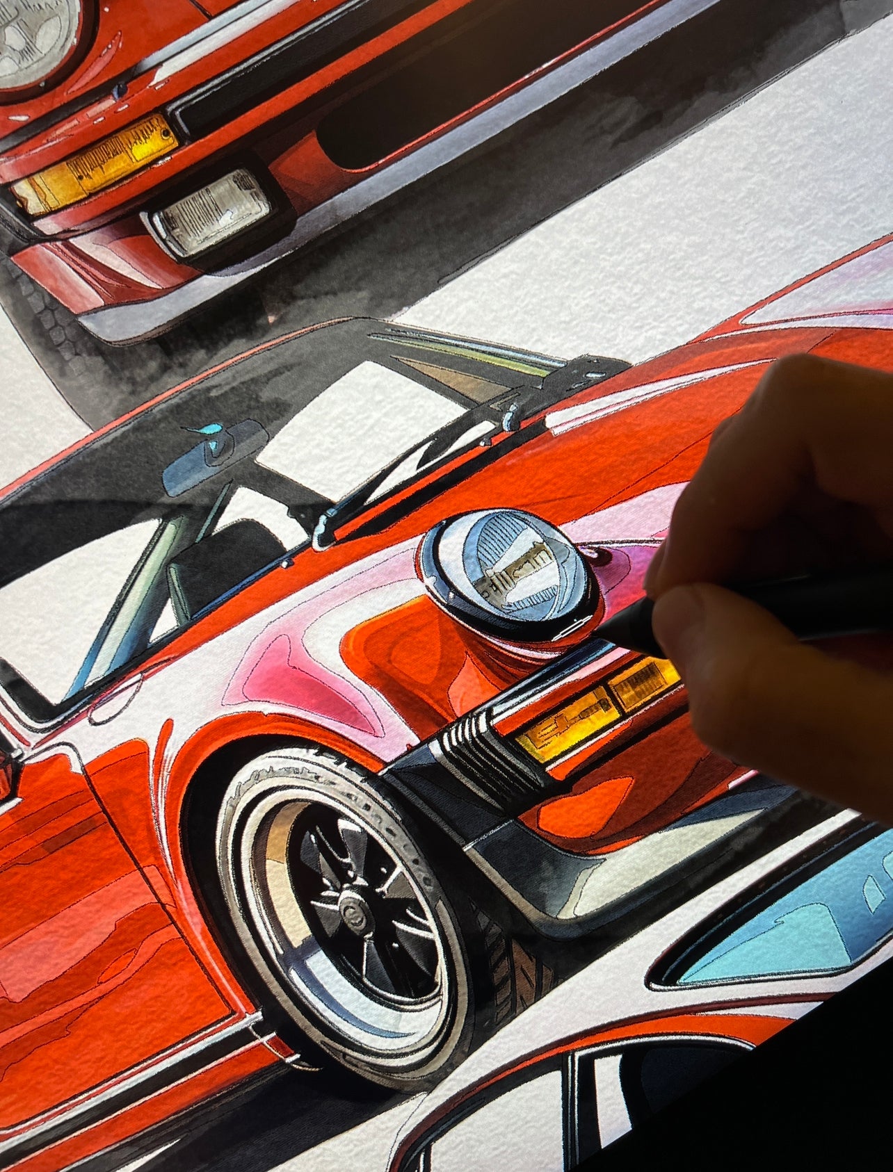 Car illustration Canvas (Porsche 911 turbo)