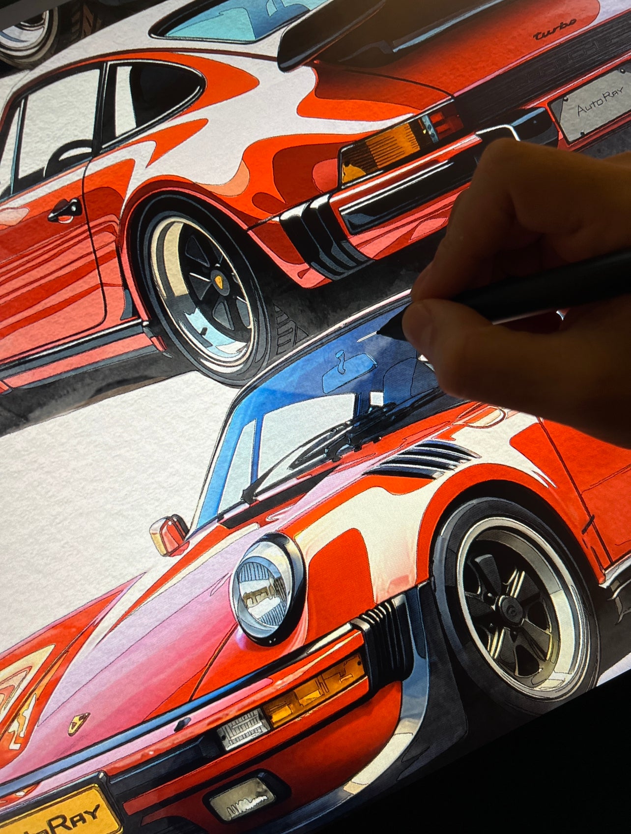 Car illustration Canvas (Porsche 911 turbo)