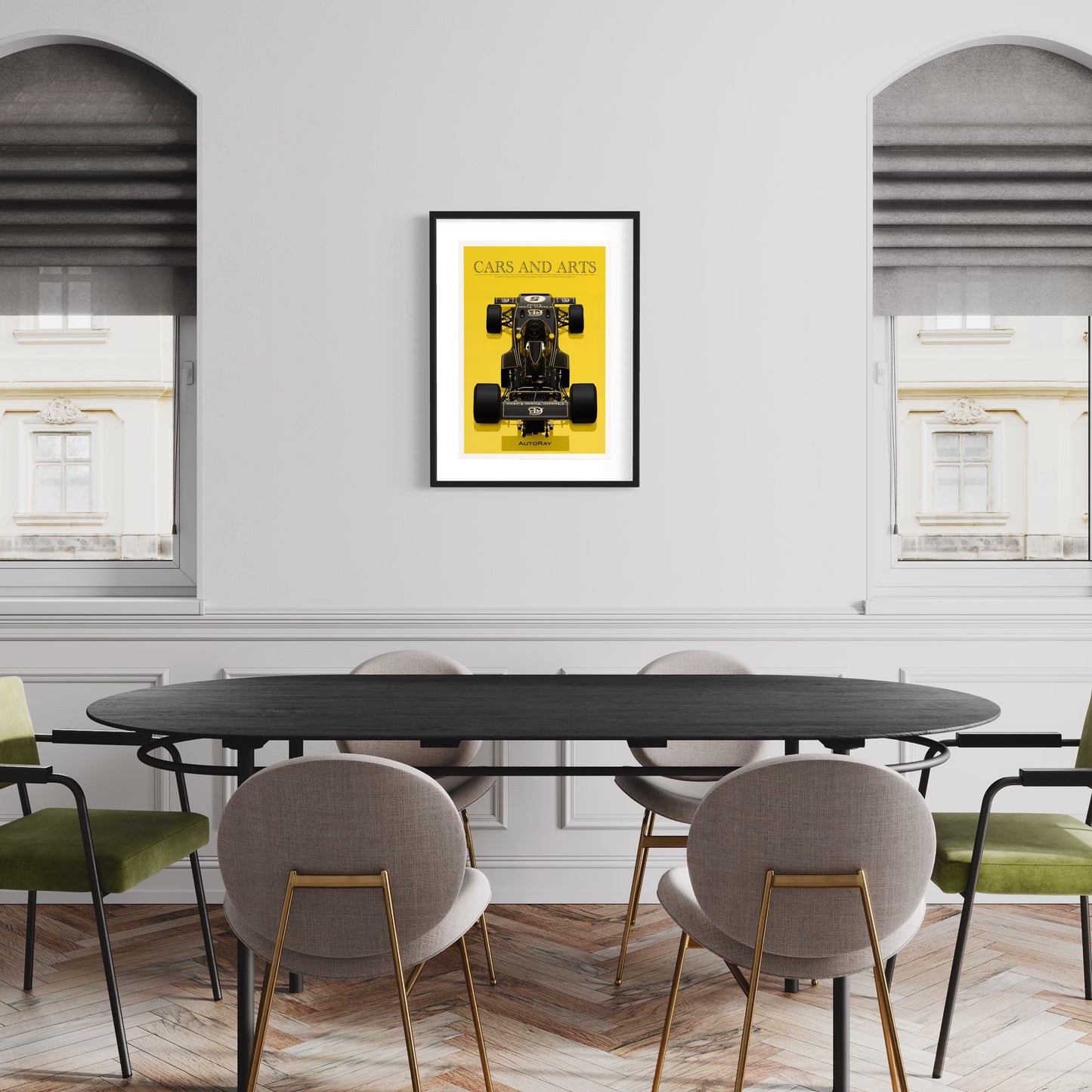 Car illustration Framed poster (Lotus 72D)