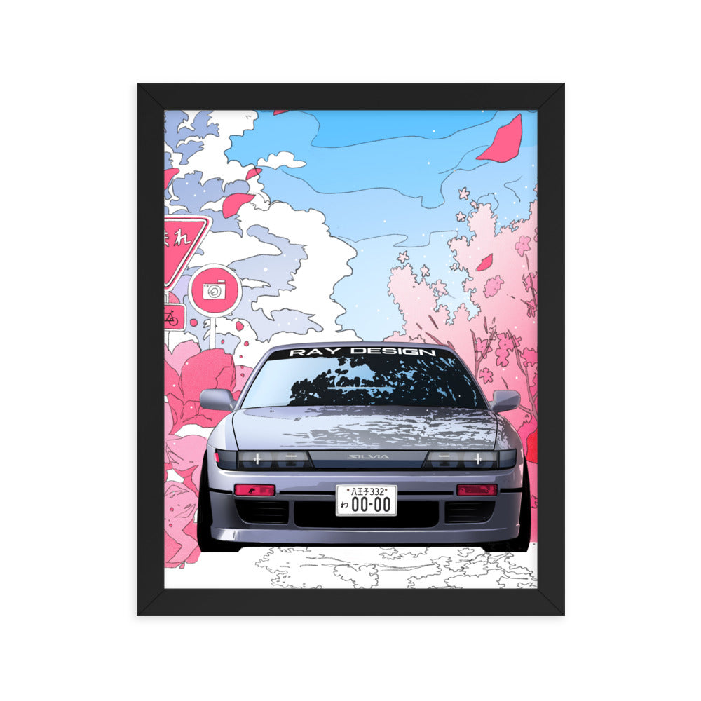 Car illustration [Silvia] Framed poster