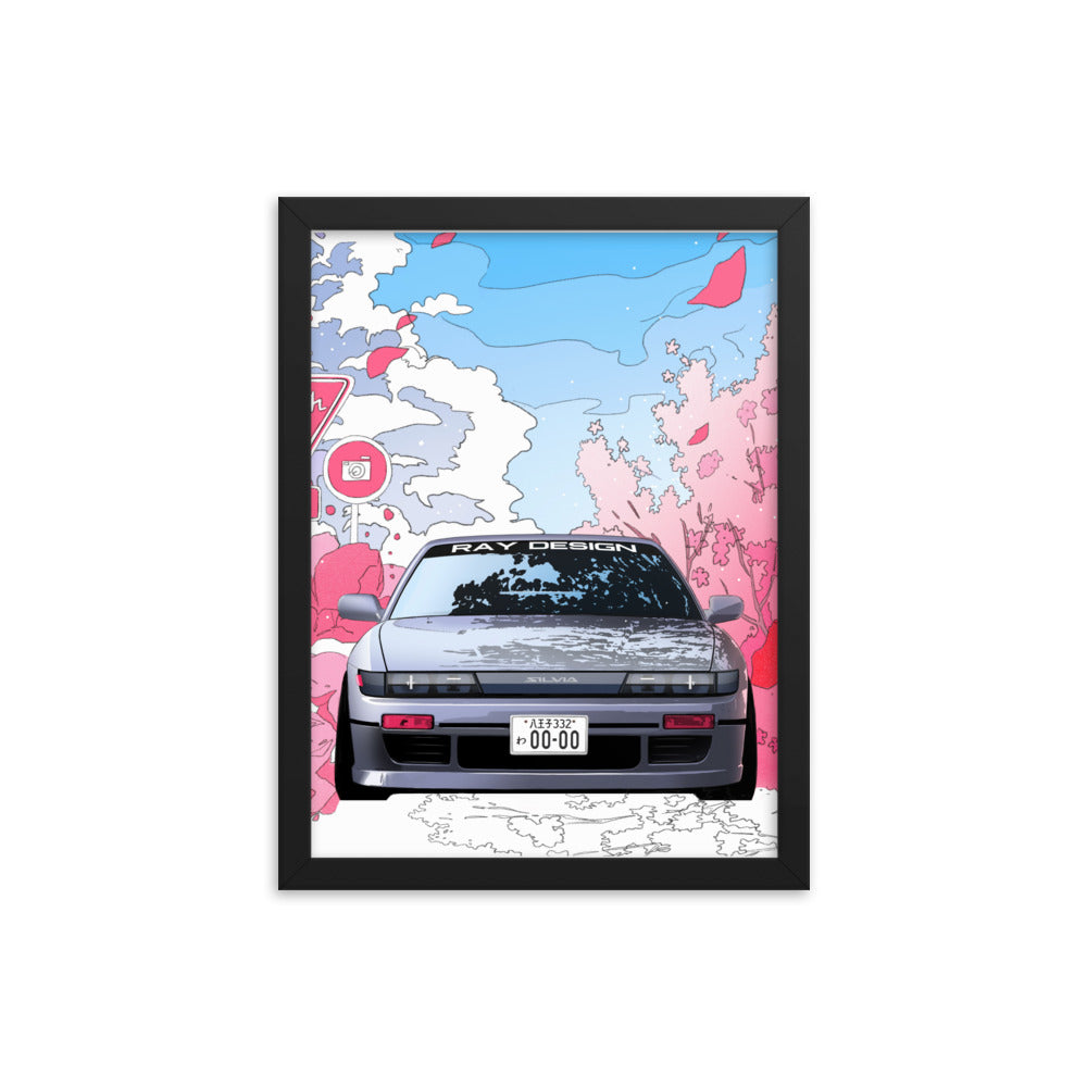 Car illustration [Silvia] Framed poster