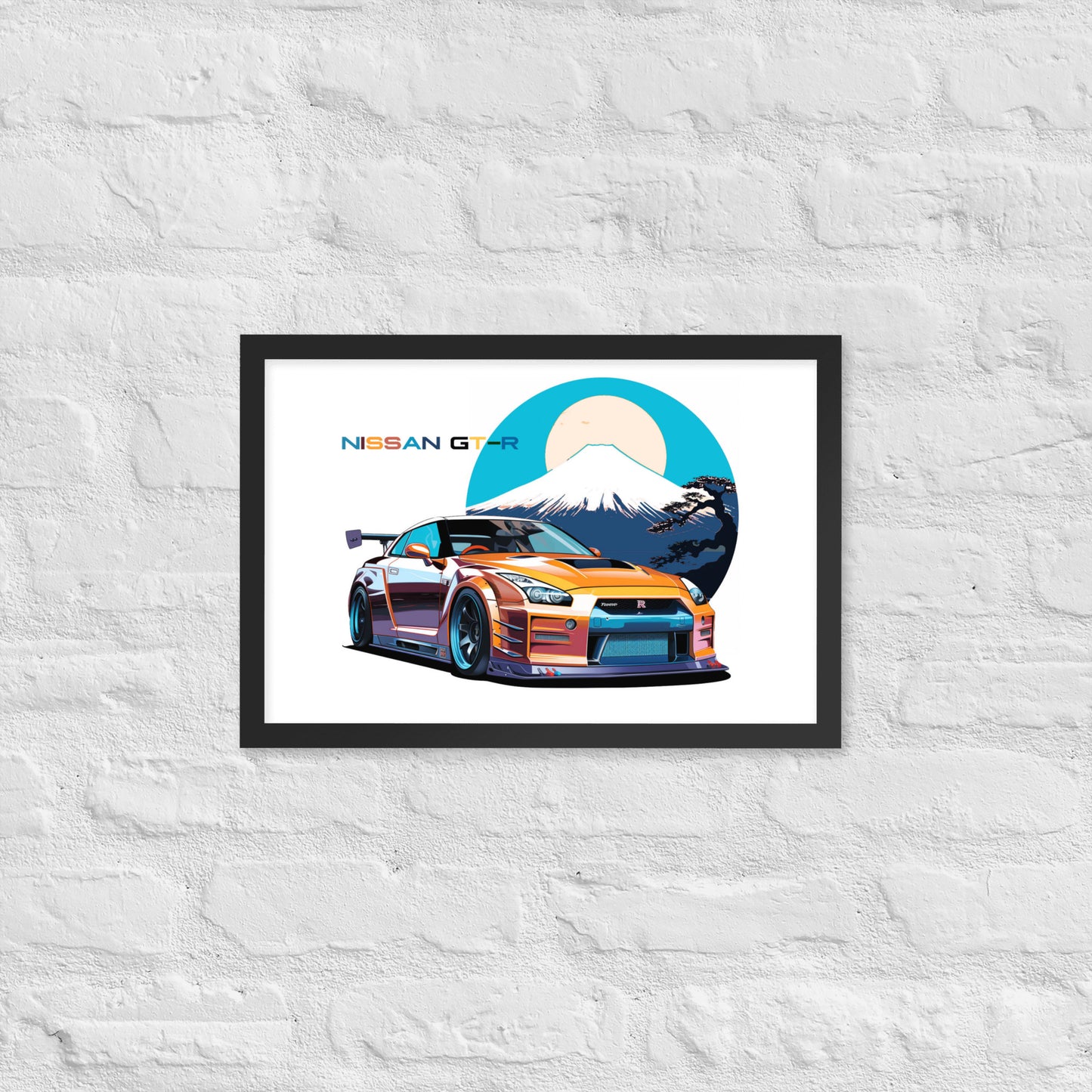 Car illustration [NIssan gt-r35] Framed poster