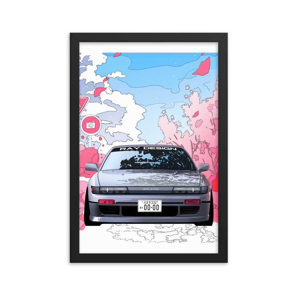 Car illustration [Silvia] Framed poster