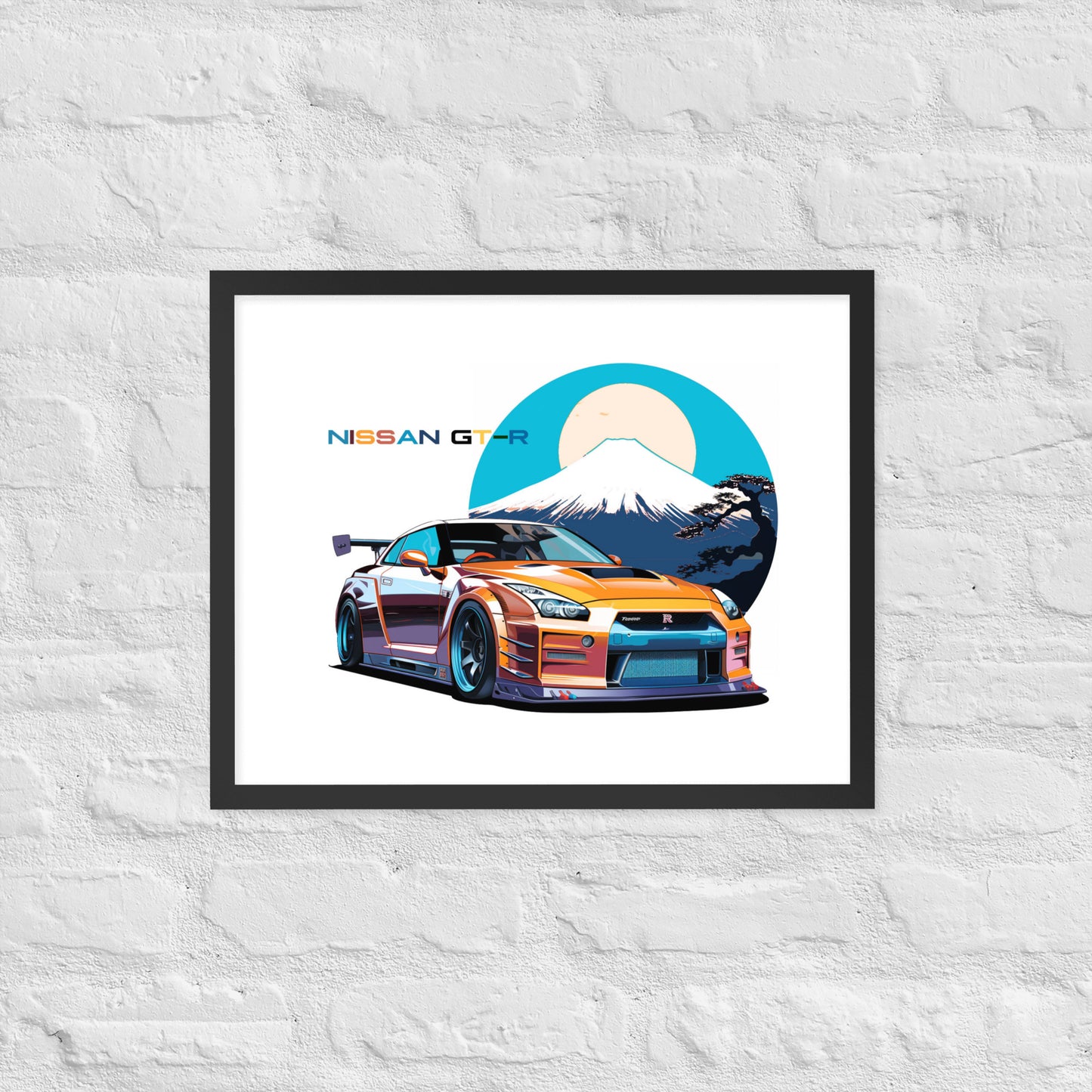 Car illustration [NIssan gt-r35] Framed poster