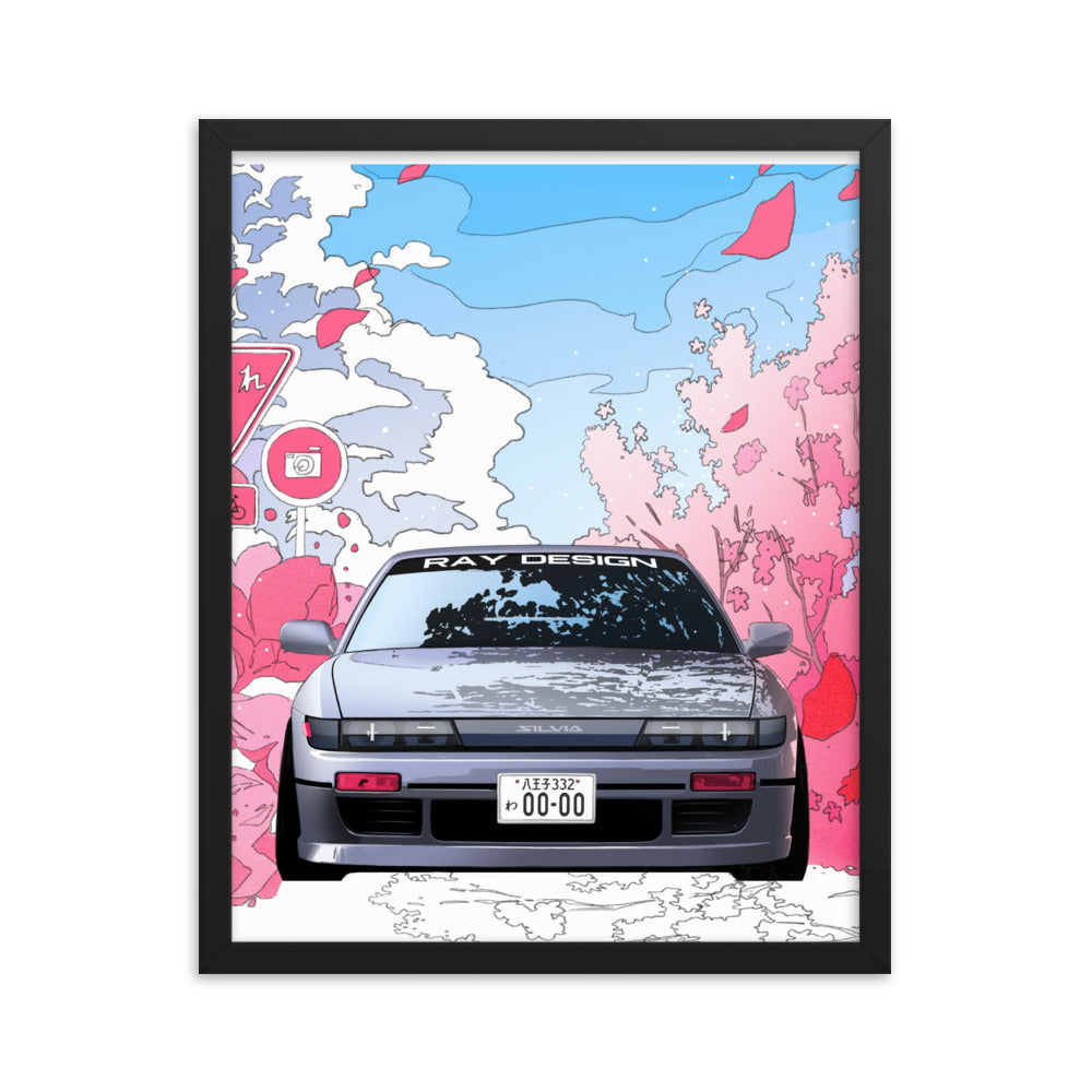 Car illustration [Silvia] Framed poster