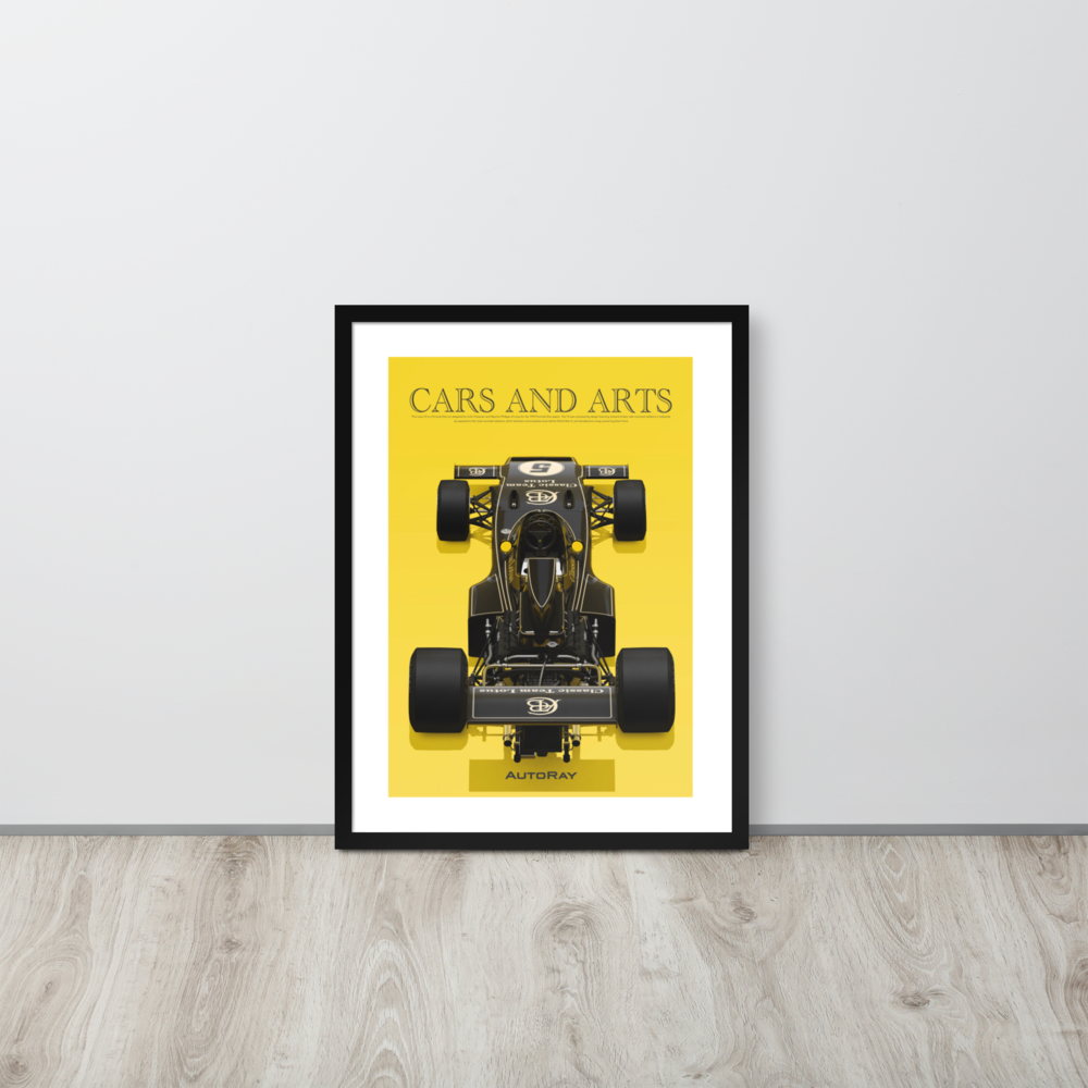 Car illustration Framed poster (Lotus 72D)