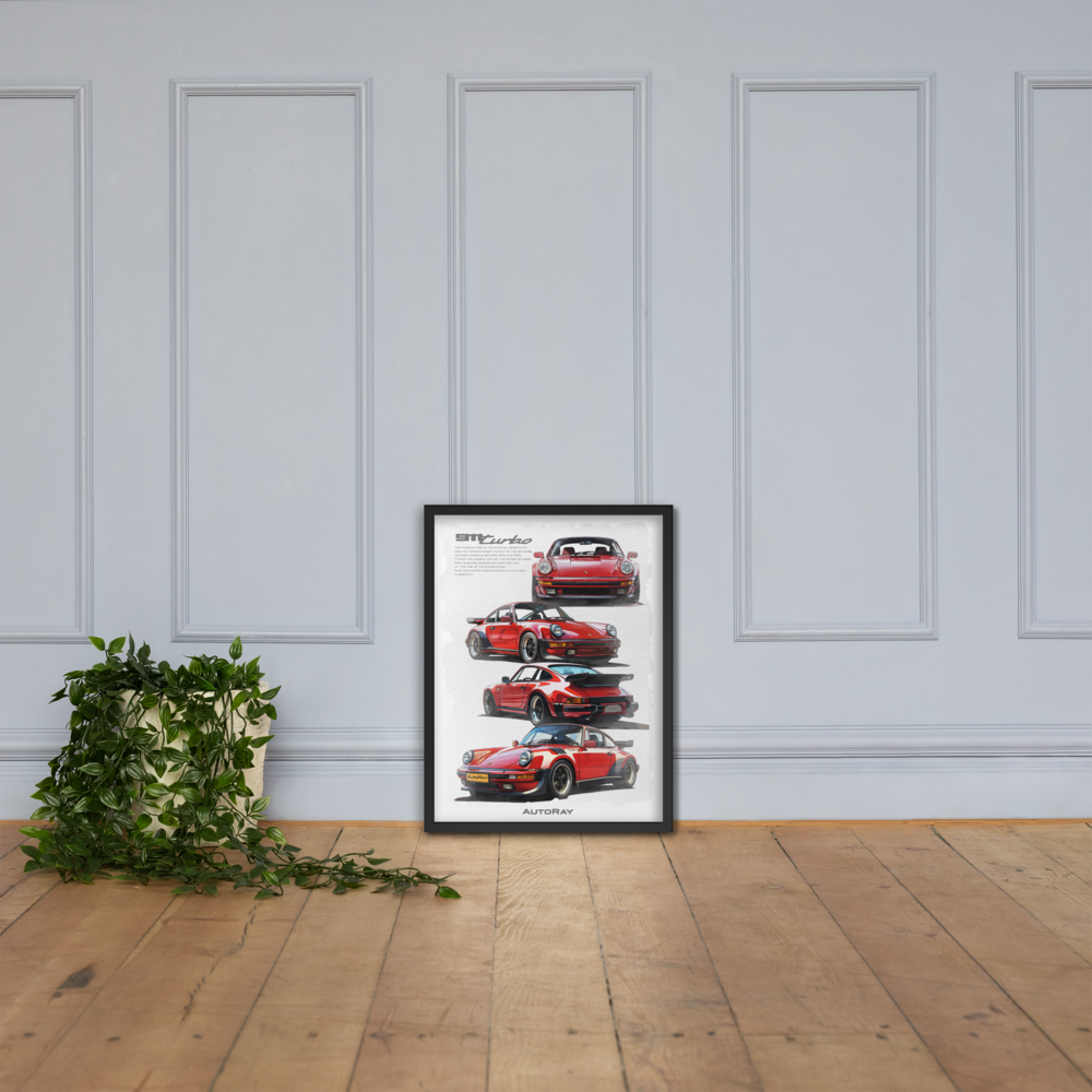 Car illustration Framed poster(Porsche 911 turbo)