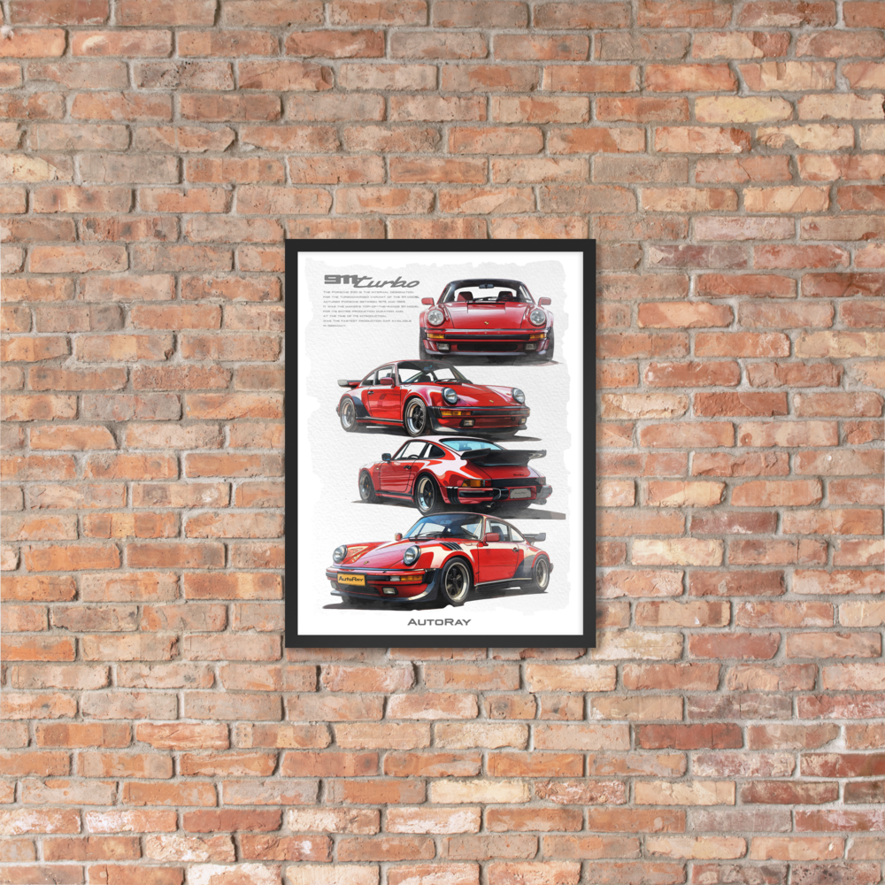 Car illustration Framed poster(Porsche 911 turbo)