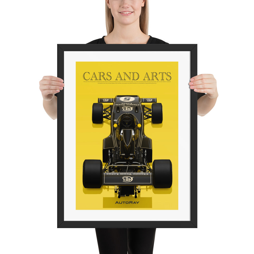 Car illustration Framed poster (Lotus 72D)