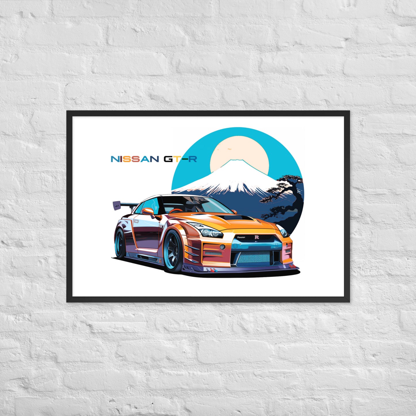 Car illustration [NIssan gt-r35] Framed poster