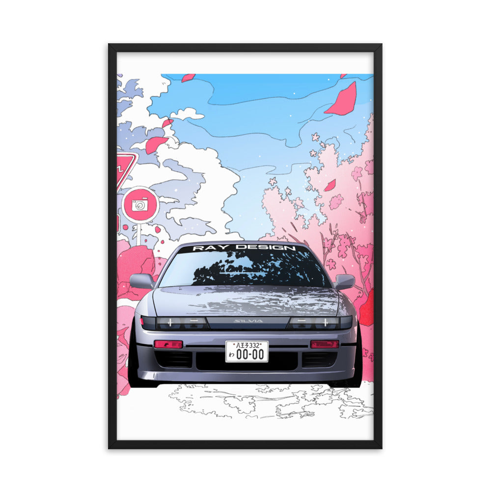 Car illustration [Silvia] Framed poster