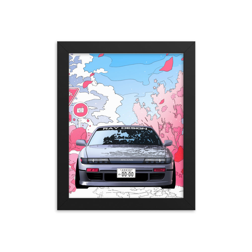 Car illustration [Silvia] Framed poster