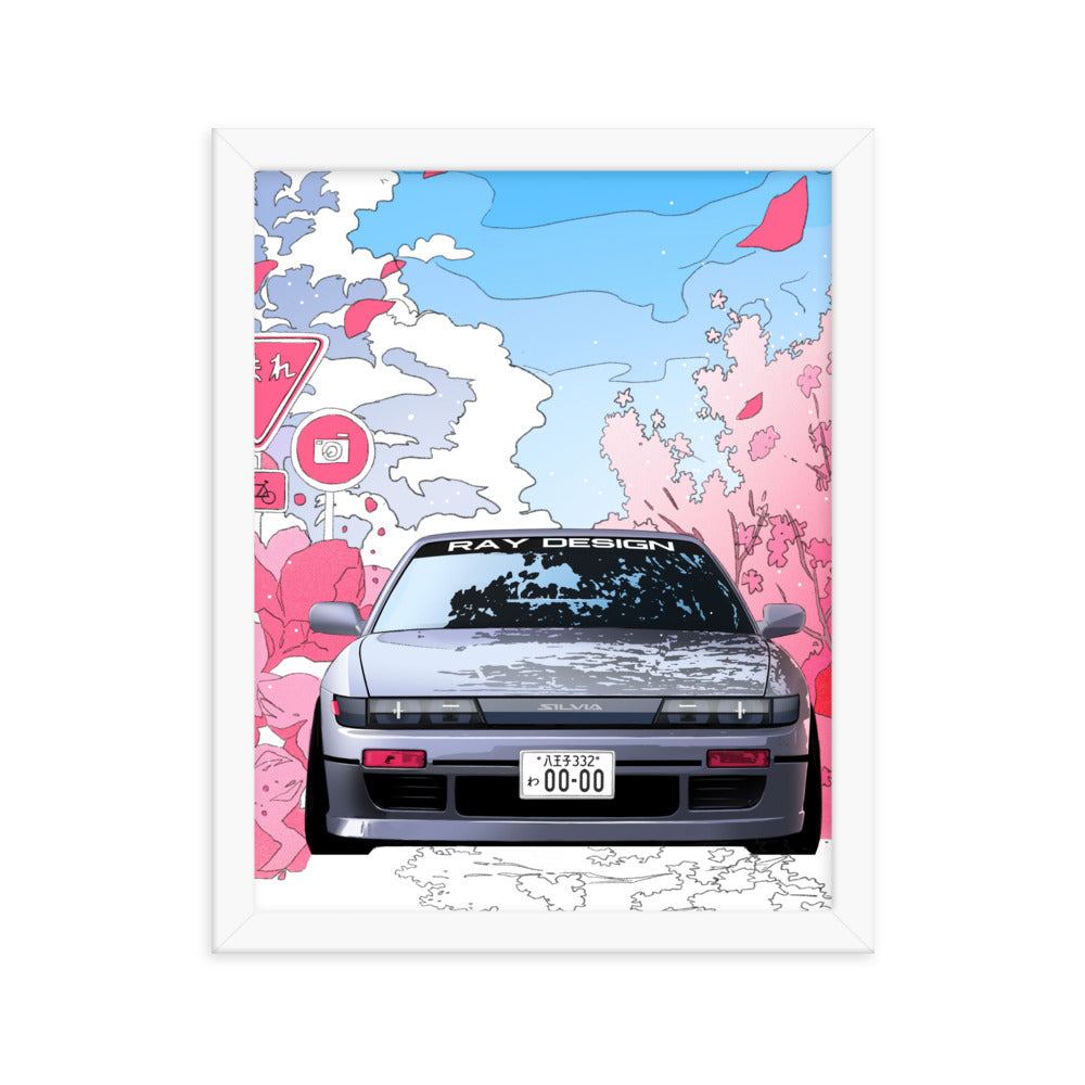 Car illustration [Silvia] Framed poster