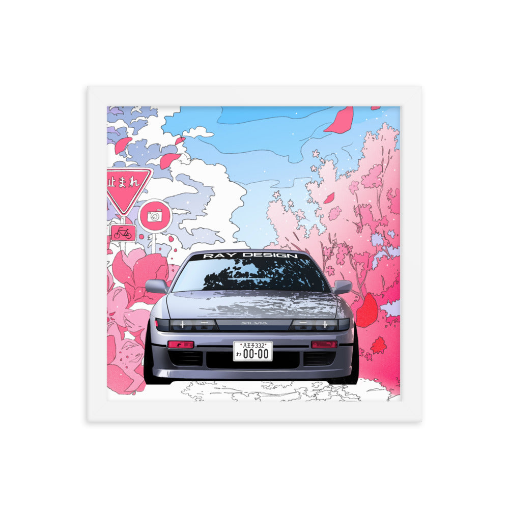 Car illustration [Silvia] Framed poster