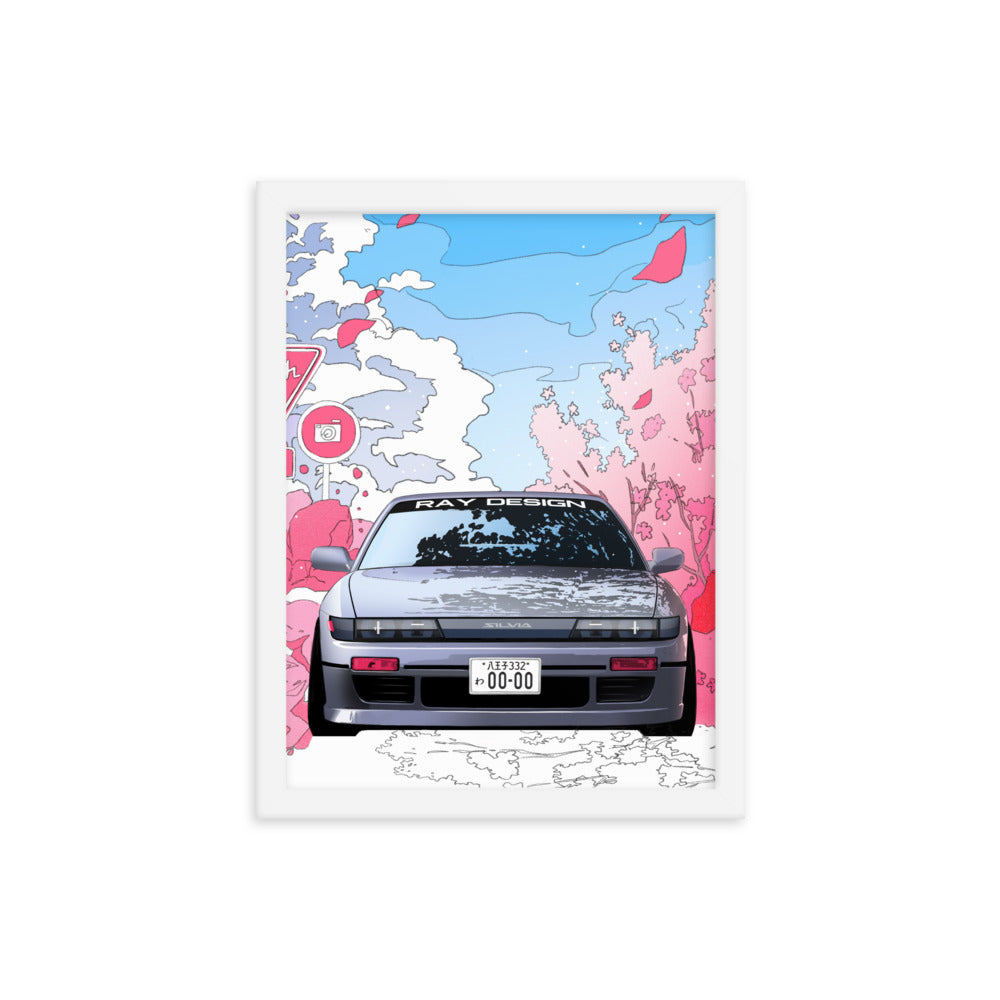 Car illustration [Silvia] Framed poster