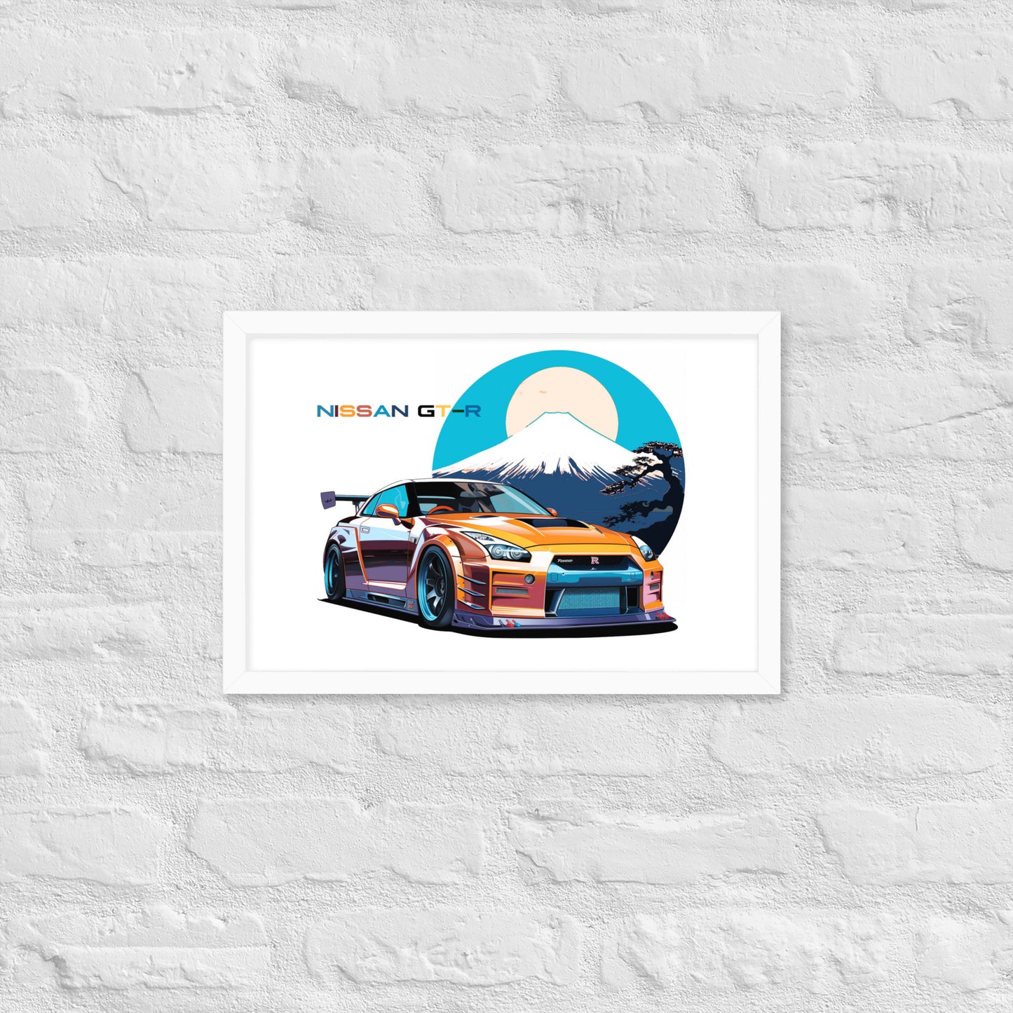 Car illustration [NIssan gt-r35] Framed poster