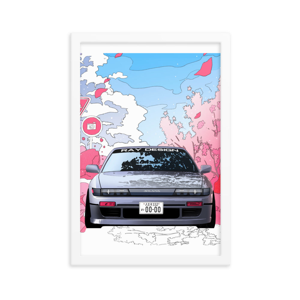 Car illustration [Silvia] Framed poster