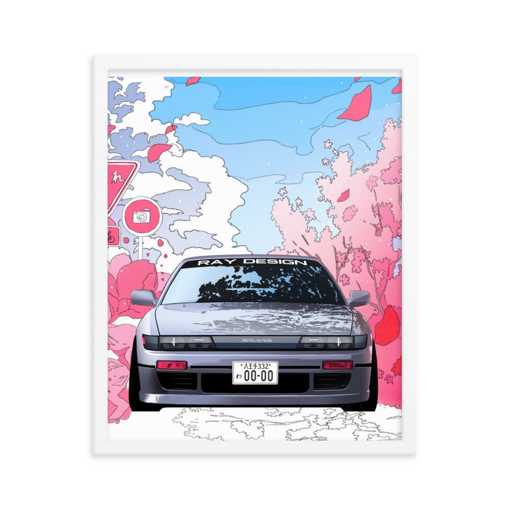 Car illustration [Silvia] Framed poster