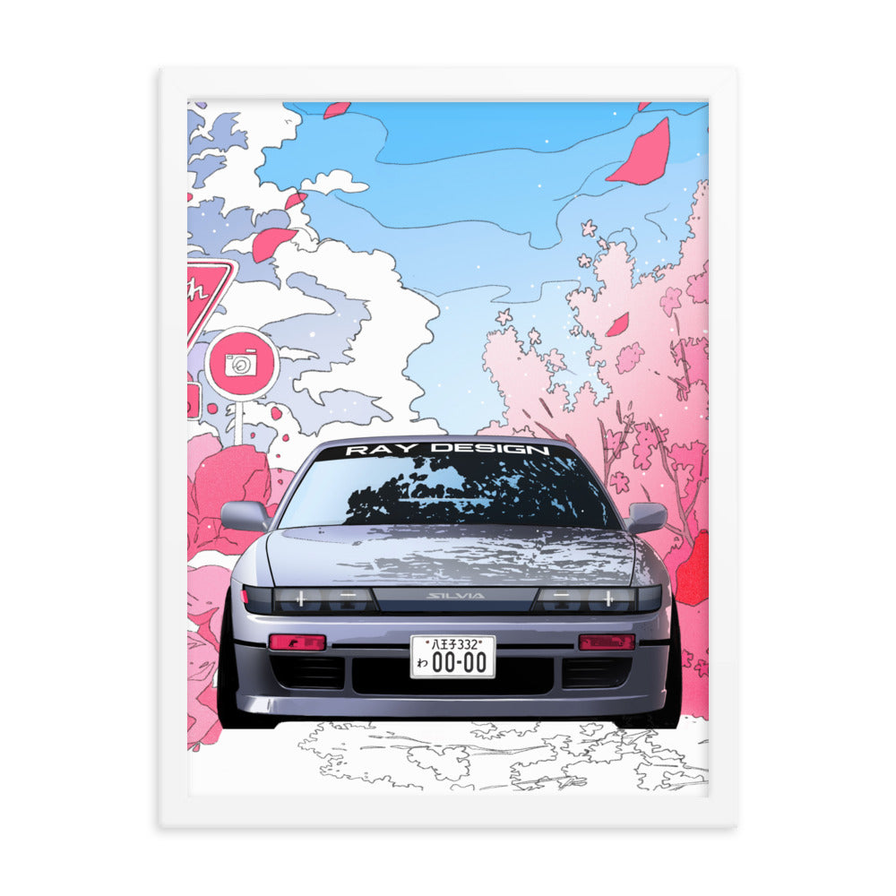 Car illustration [Silvia] Framed poster