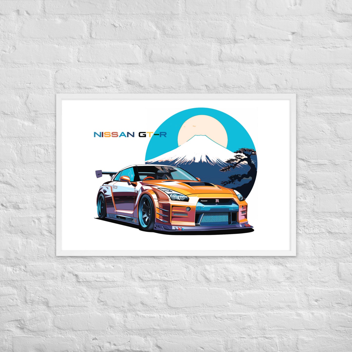 Car illustration [NIssan gt-r35] Framed poster