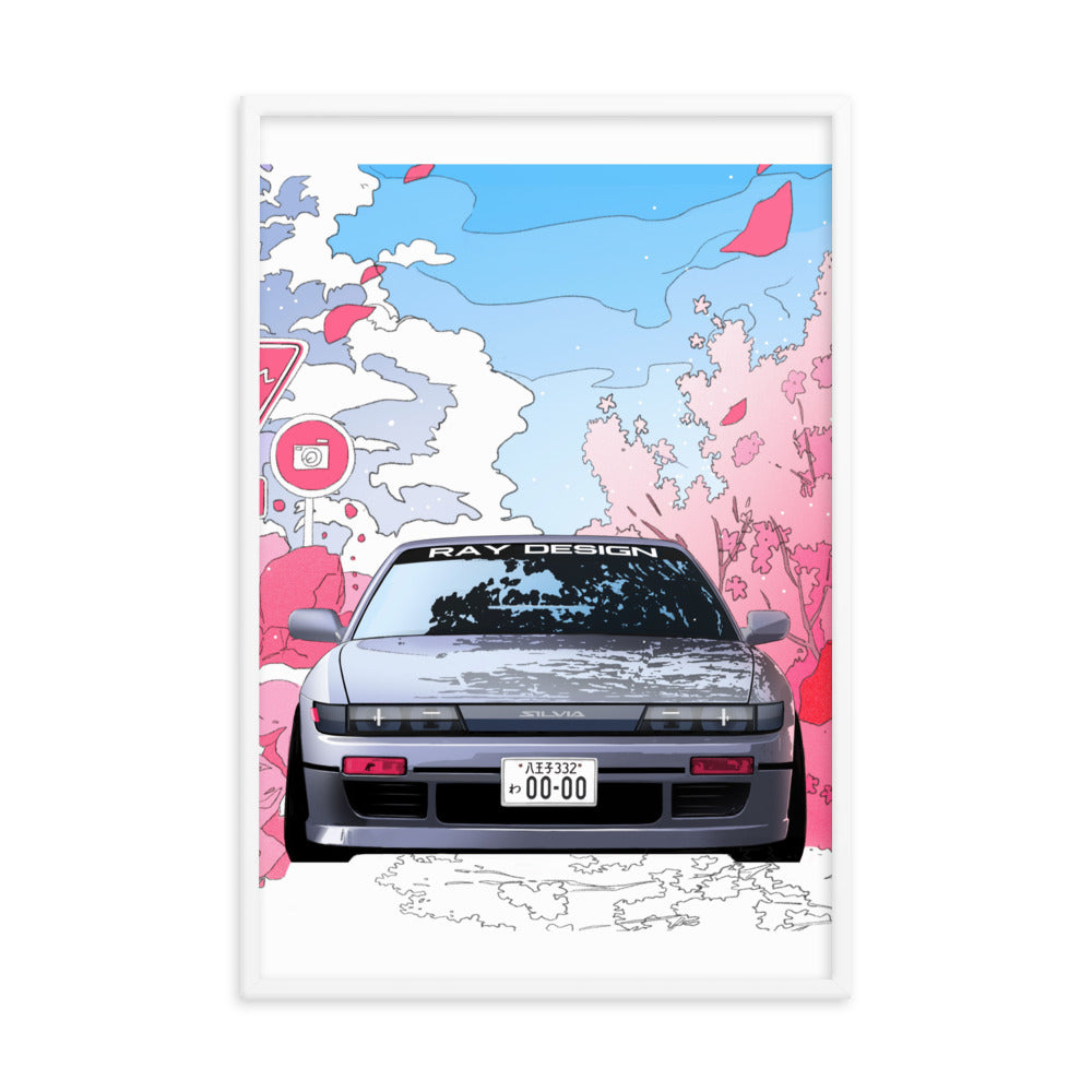 Car illustration [Silvia] Framed poster