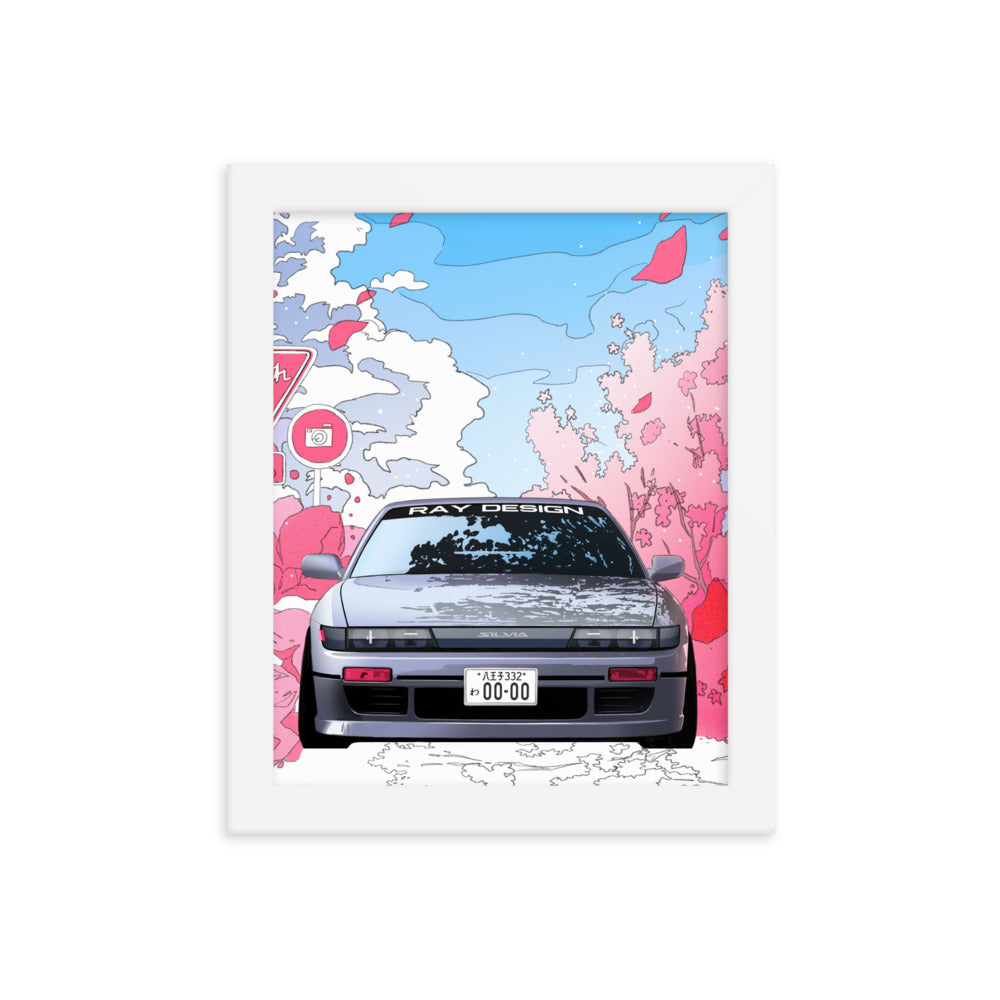 Car illustration [Silvia] Framed poster