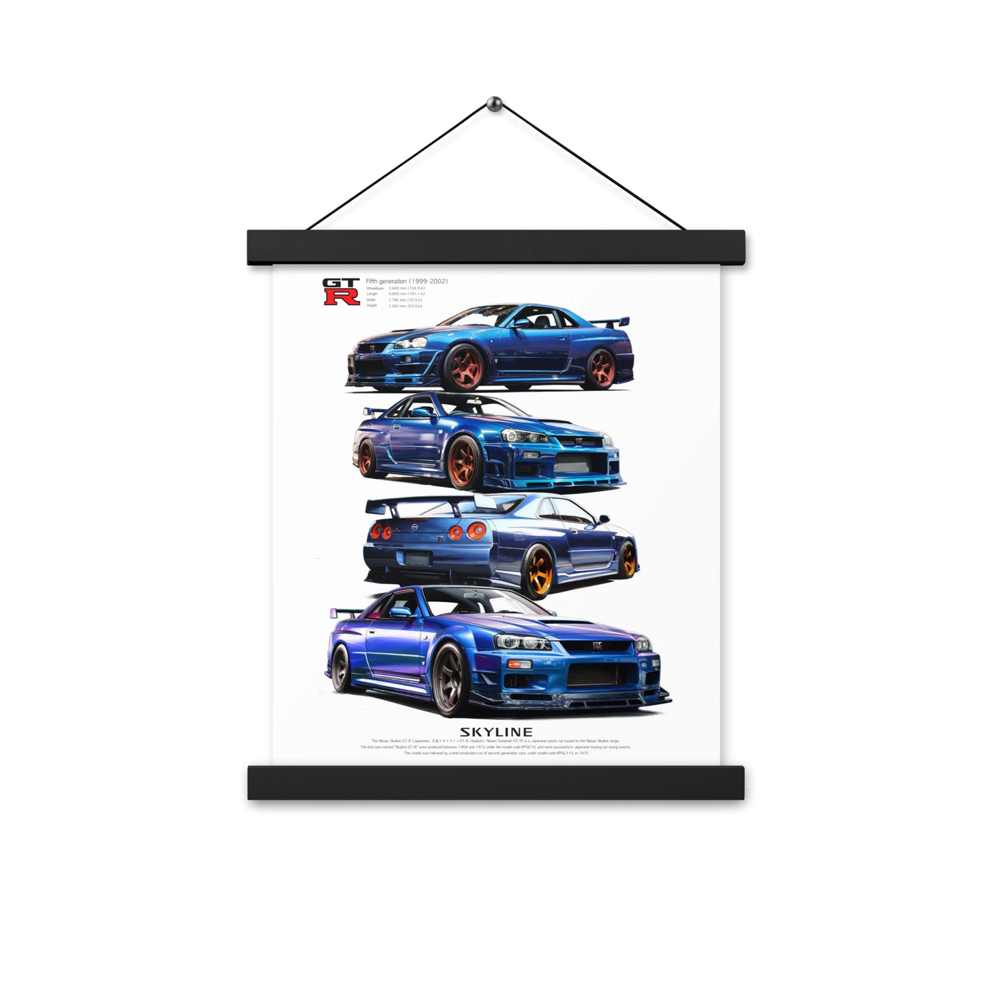 Car illustration [Nissan GT-R34]Poster with hangers