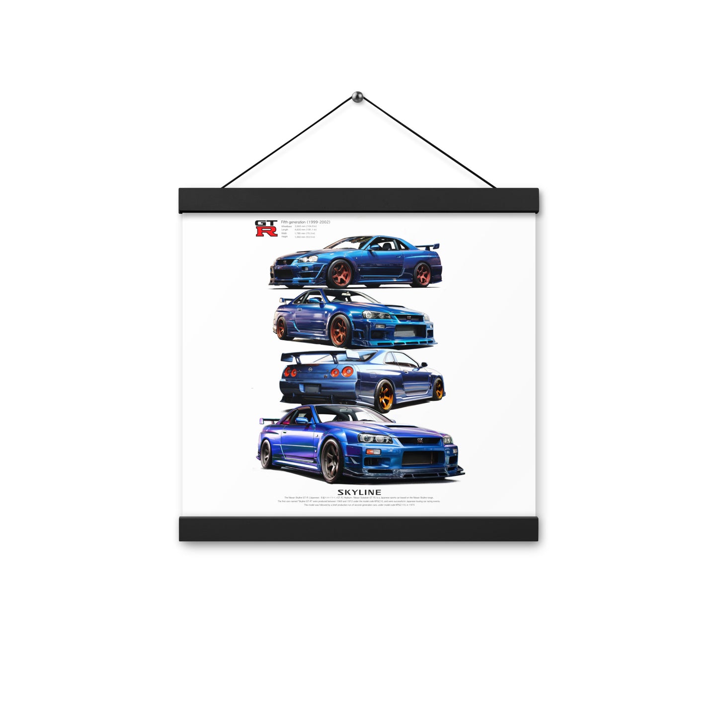 Car illustration [Nissan GT-R34]Poster with hangers