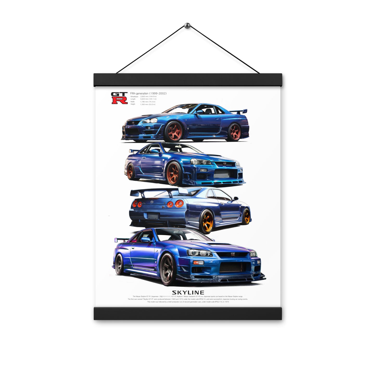 Car illustration [Nissan GT-R34]Poster with hangers