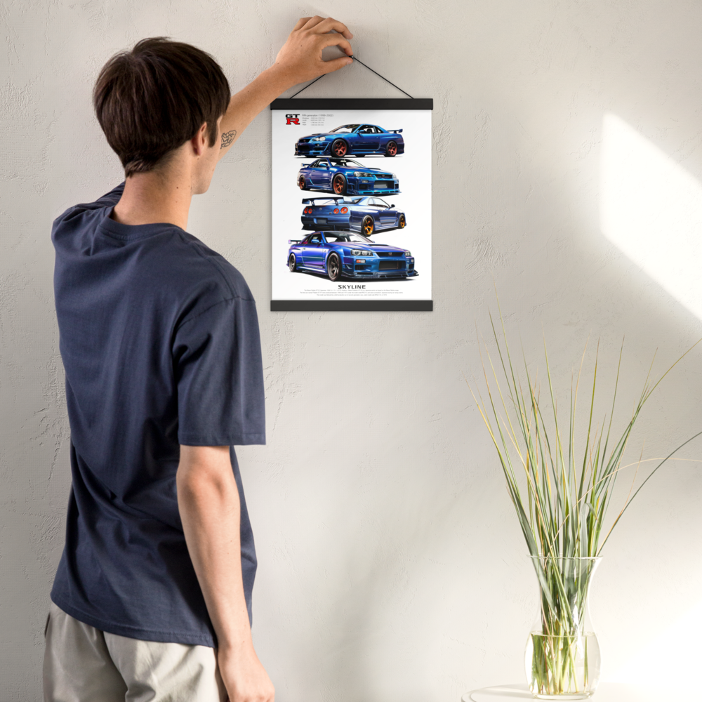 Car illustration [Nissan GT-R34]Poster with hangers