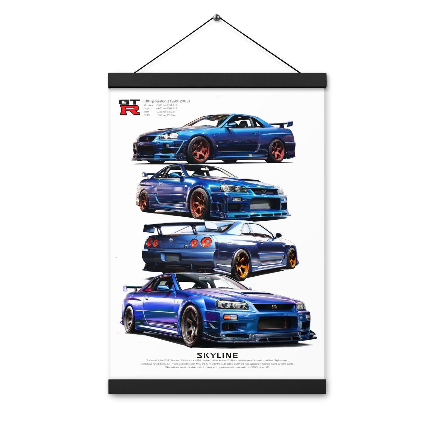 Car illustration [Nissan GT-R34]Poster with hangers