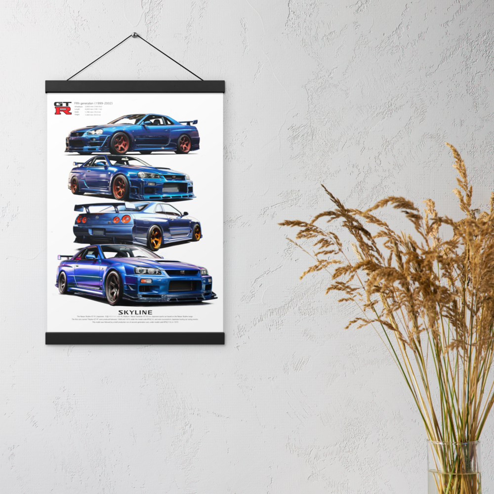 Car illustration [Nissan GT-R34]Poster with hangers