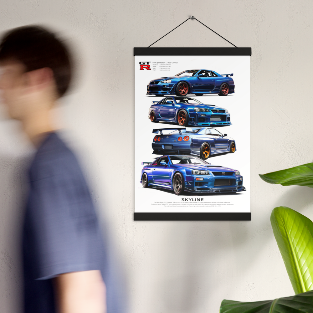 Car illustration [Nissan GT-R34]Poster with hangers