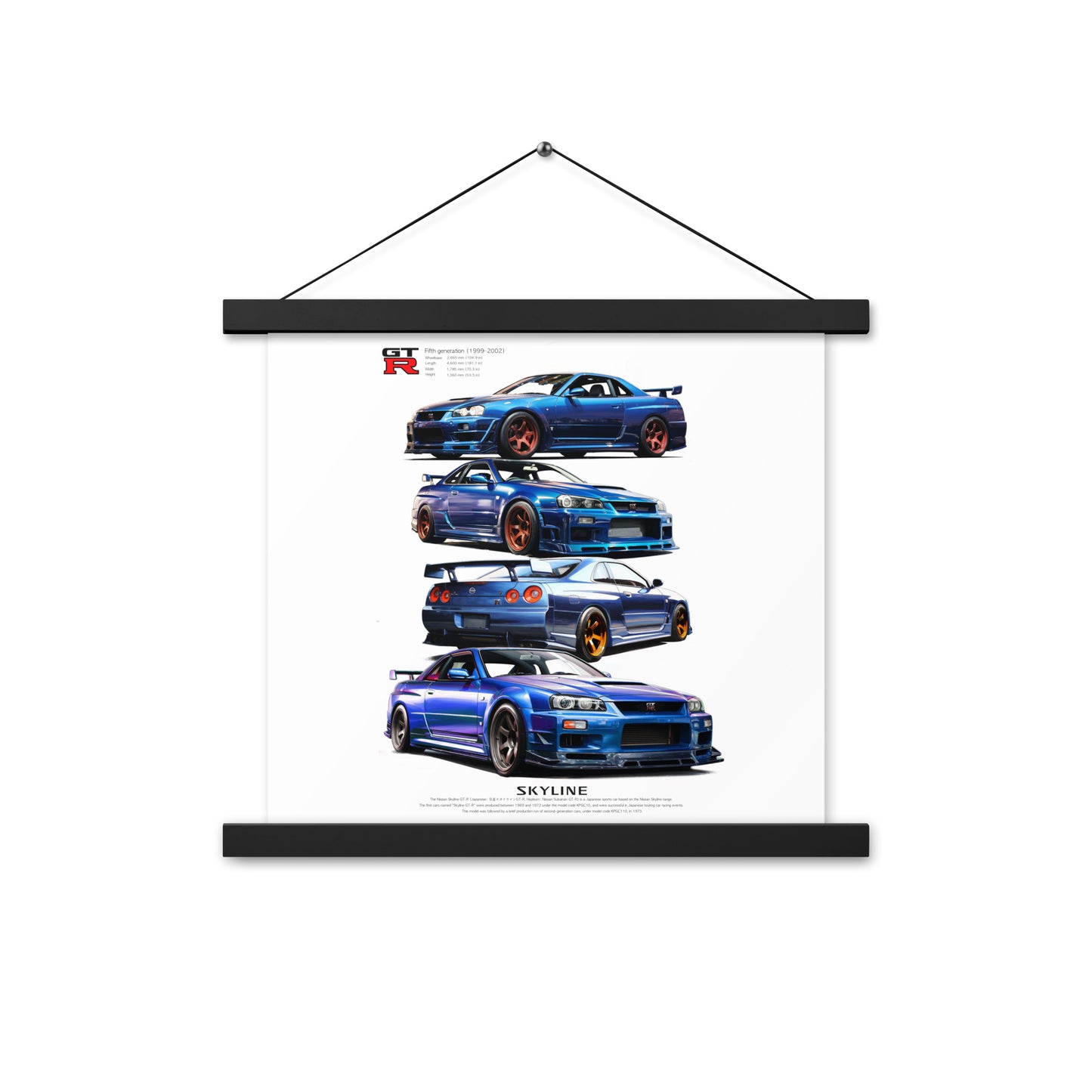 Car illustration [Nissan GT-R34]Poster with hangers