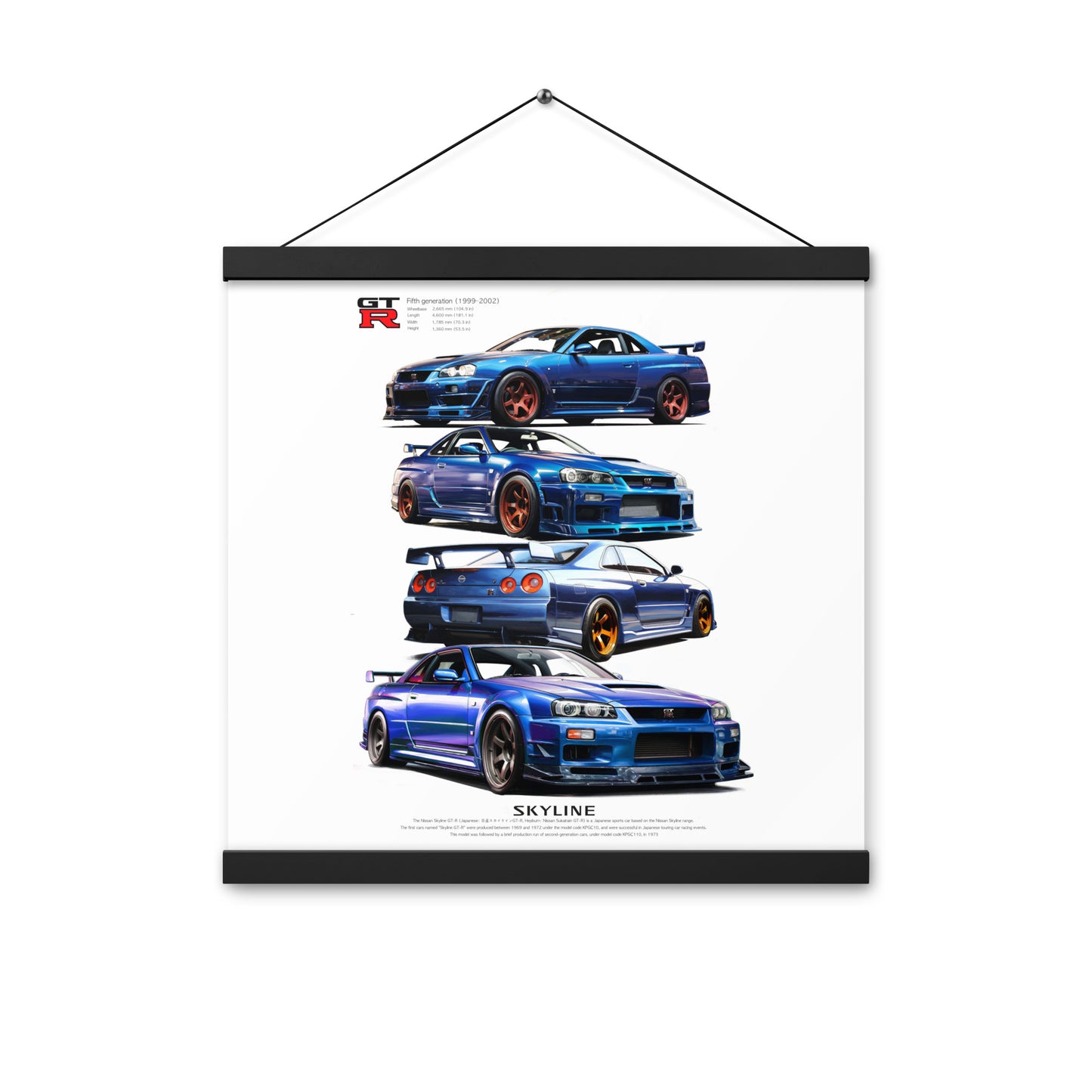 Car illustration [Nissan GT-R34]Poster with hangers