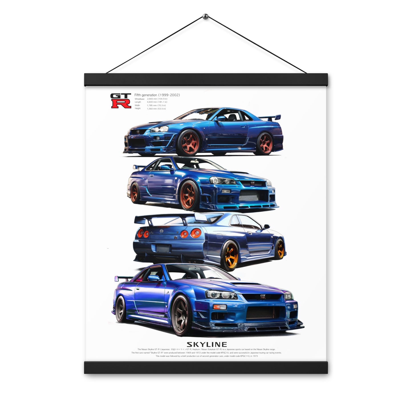 Car illustration [Nissan GT-R34]Poster with hangers