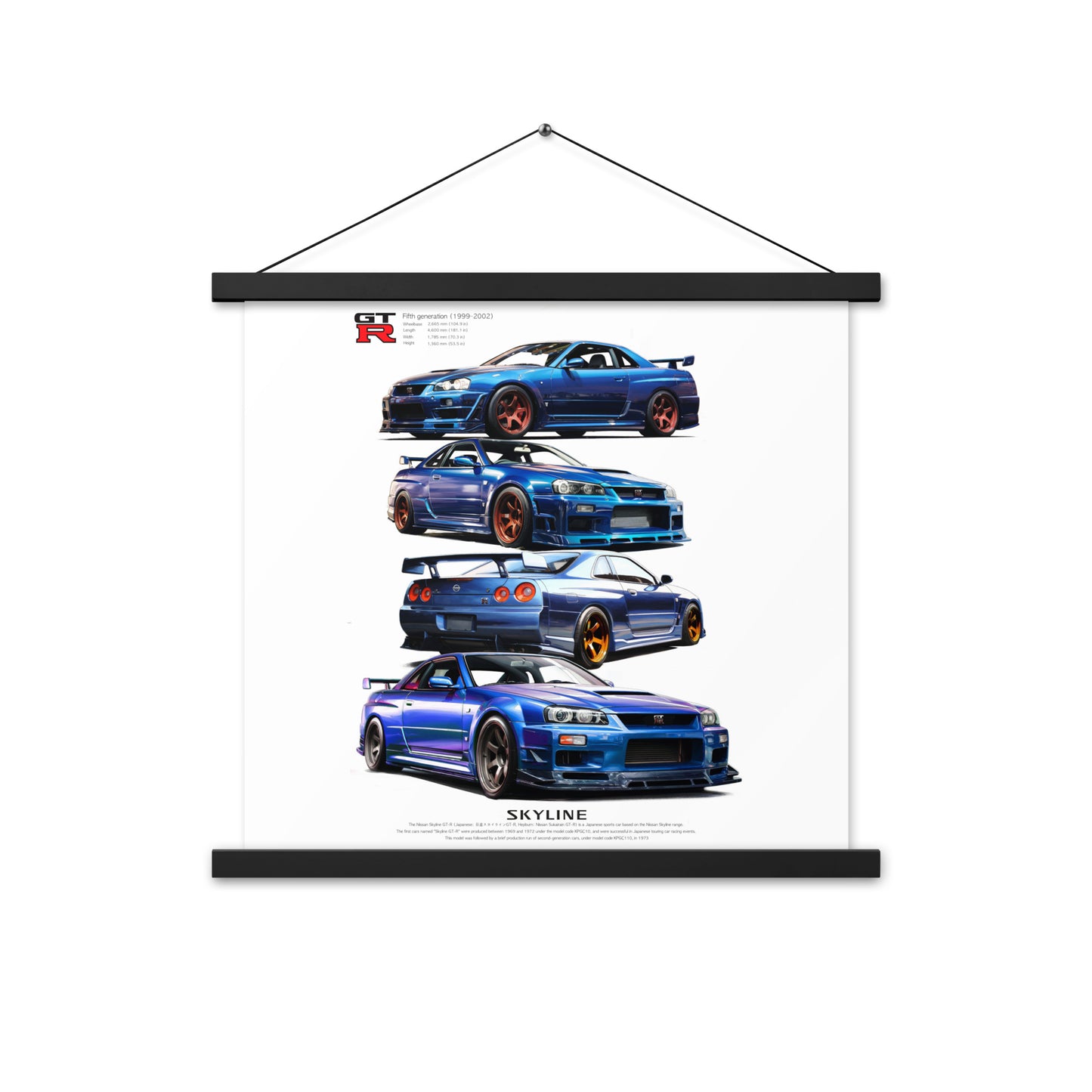 Car illustration [Nissan GT-R34]Poster with hangers