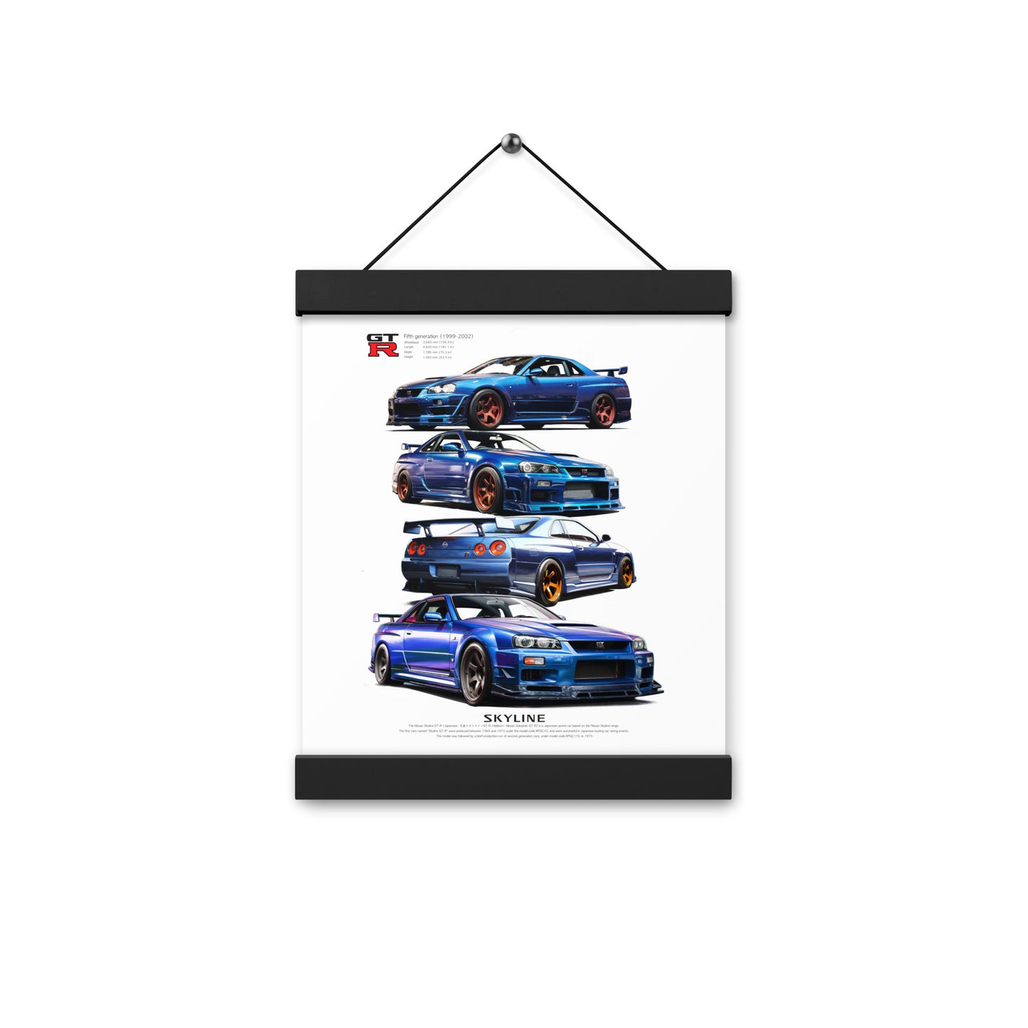 Car illustration [Nissan GT-R34]Poster with hangers